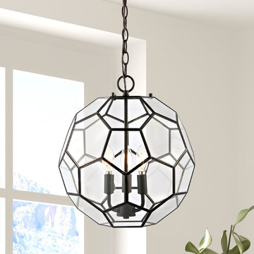 Bee 13.5" Modern Bohemian Iron/Glass LED Pendant - JONATHAN Y